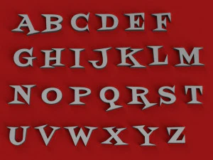 diner uppercase and lowercase 3d letters stl file 3D Print Model