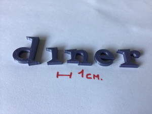 diner uppercase and lowercase 3d letters stl file Modèles 3D en vedette