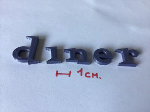 diner uppercase and lowercase 3d letters stl file 3D Print Model