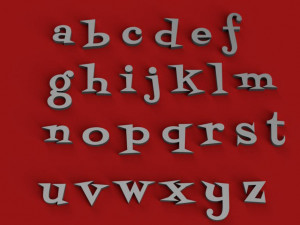 diner uppercase and lowercase 3d letters stl file Modèles 3D en vedette