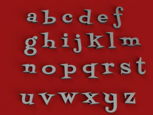 diner uppercase and lowercase 3d letters stl file 3D Print Model