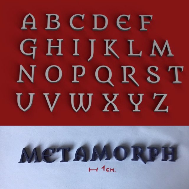 metamorph uppercase and lowercase 3d letters stl file 3D 프린트 모델 .c4d .max .obj .3ds .fbx .stl .blend 