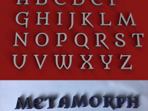 Metamorph Gro&szlig;- und Kleinbuchstaben 3D-Buchstaben STL-Datei 3D Druckmodell