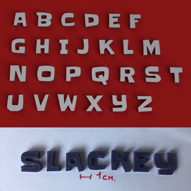 slackey uppercase and lowercase 3d letters stl file 3D 프린트 모델 .c4d .max .obj .3ds .fbx .stl .blend 