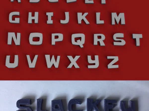 Slackey Gro&szlig;- und Kleinbuchstaben 3D-Buchstaben STL-Datei 3D Druckmodell