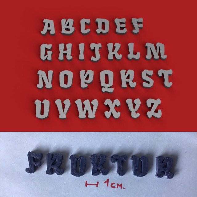 fraktur uppercase and lowercase 3d letters stl file 3D Print Model .c4d .max .obj .3ds .fbx .stl .blend 