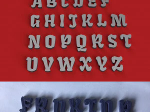 Fraktur Gro&szlig;- und Kleinbuchstaben 3D-Buchstaben STL-Datei 3D Druckmodell