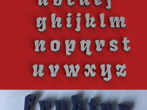 fraktur uppercase and lowercase 3d letters stl file 3D Print Model