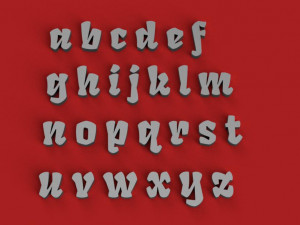 fraktur uppercase and lowercase 3d letters stl file 3D Print Model