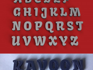 kavoon uppercase and lowercase 3d letters stl file 3D Print Model