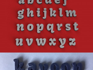 kavoon uppercase and lowercase 3d letters stl file 3D Baskı Modeli