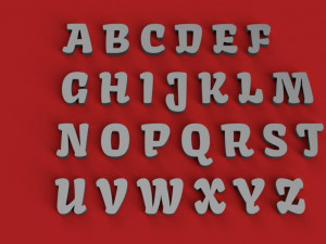kavoon uppercase and lowercase 3d letters stl file 3D Baskı Modeli