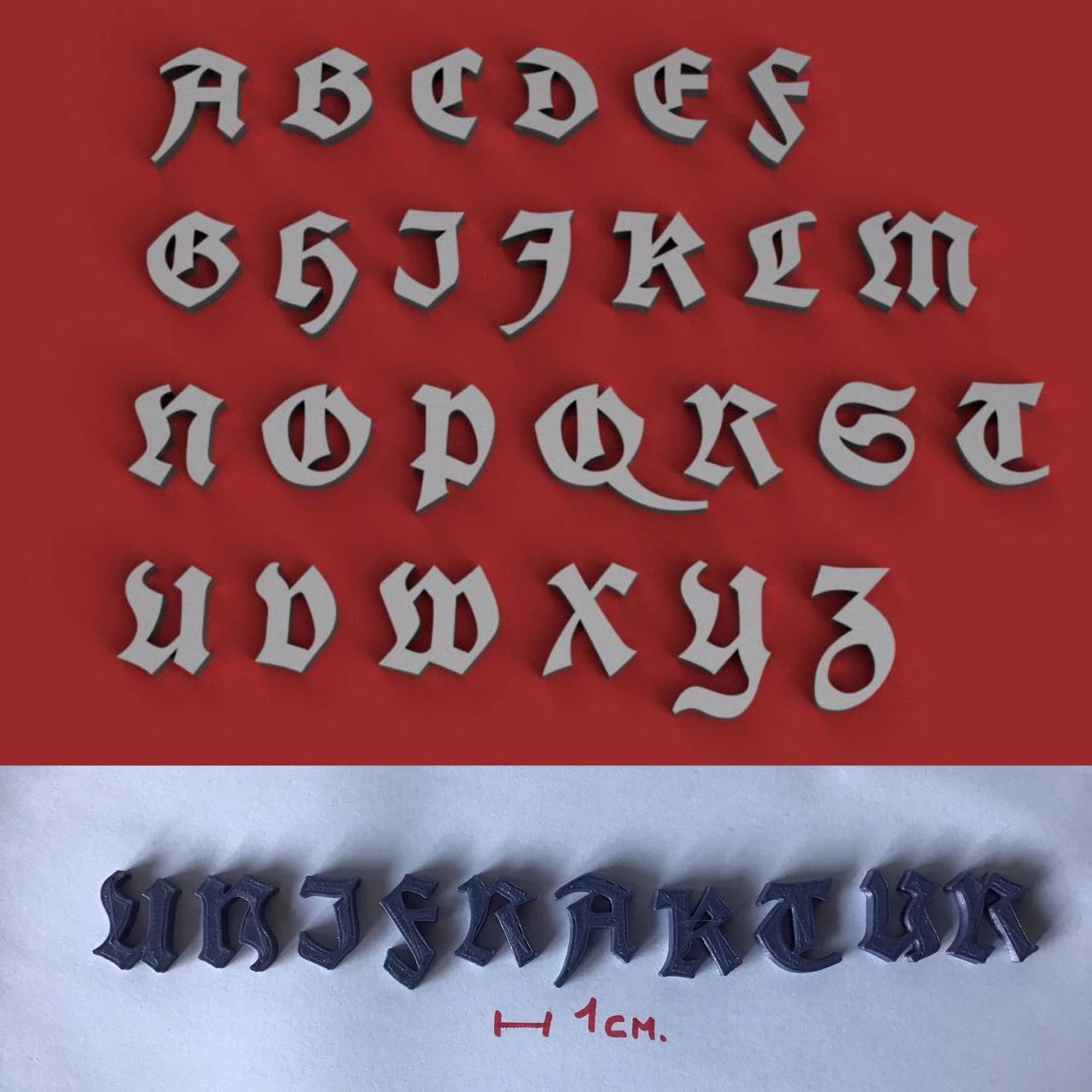 unifraktur uppercase and lowercase 3d letters stl file 3D Print Model .c4d .max .obj .3ds .fbx .stl .blend 