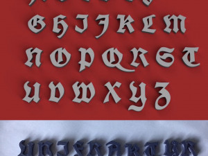 unifraktur uppercase and lowercase 3d letters stl file 3D Print Model