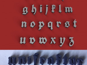 unifraktur uppercase and lowercase 3d letters stl file 3D Print Model
