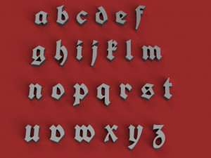 unifraktur uppercase and lowercase 3d letters stl file 3D Print Model