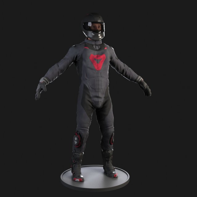 biker rigged 3D Модель .c4d .max .obj .3ds .fbx .stl .blend 