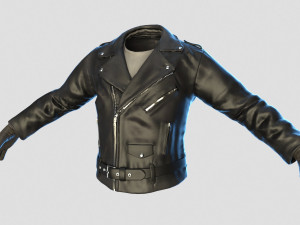 black leather jacket 3D Model