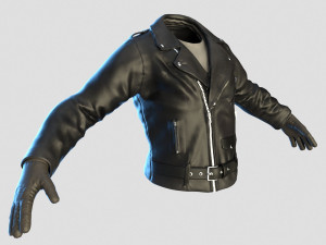 black leather jacket 3D Model