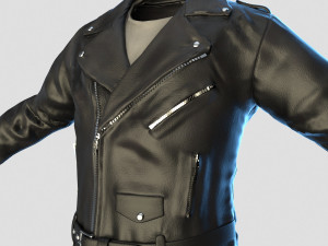 black leather jacket 3D Model