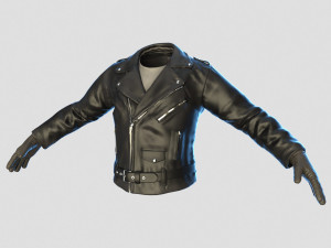 black leather jacket 3D Model