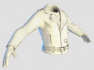 black leather jacket 3D Model