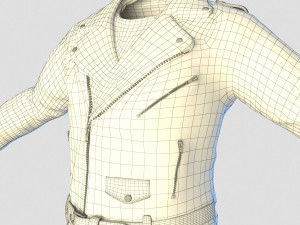 black leather jacket 3D Model
