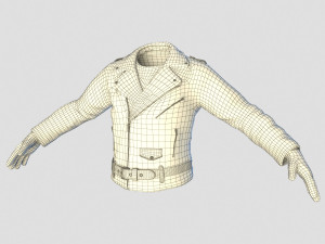 black leather jacket 3D Model