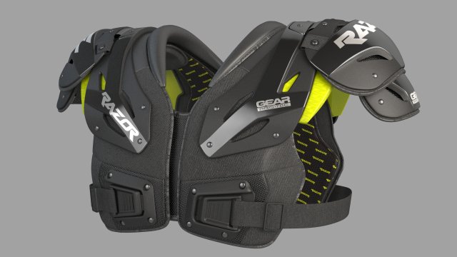 football shoulder pad Model 3D .c4d .max .obj .3ds .fbx .stl .blend 