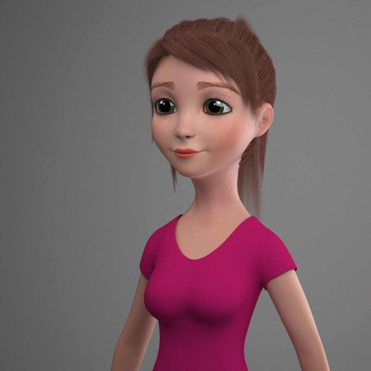 Cartoon girl amanda rigged 3D Model .c4d .max .obj .3ds .fbx .stl .blend 
