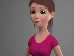 Cartoon girl amanda rigged 3D Model