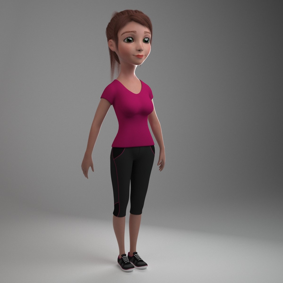 cartoon girl amanda rigged 3D Models. 