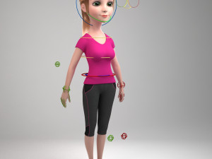 Cartoon girl amanda rigged 3D Модель