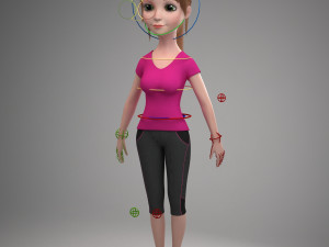 Cartoon girl amanda rigged 3D Модель