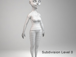 Cartoon girl amanda rigged 3D Модель
