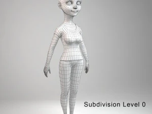 Cartoon girl amanda rigged 3D Model
