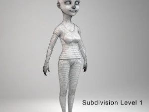 Cartoon girl amanda rigged 3D Model