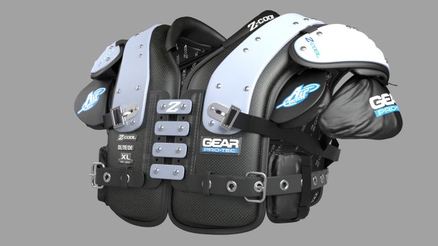 football shoulder pad Modelo 3D .c4d .max .obj .3ds .fbx .stl .blend 