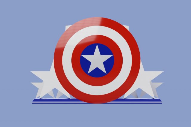 napkins holder with captain america shields 3D Принт Модель .c4d .max .obj .3ds .fbx .stl .blend 