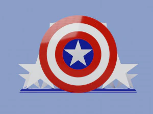 कैप्टन अमेरिका शील्ड के साथ नैपकिन धारक 3D प्रिंट मॉडल