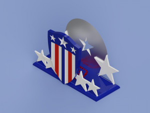 napkins holder with captain america shields 3D Принт Модель