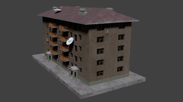 5 storey house 3D Модель .c4d .max .obj .3ds .fbx .stl .blend