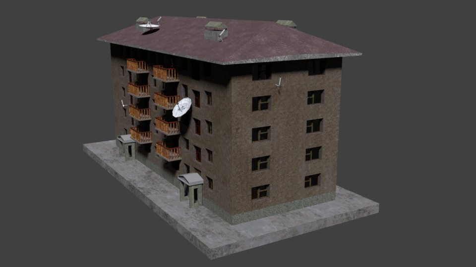 5 storey house 3D Model .c4d .max .obj .3ds .fbx .stl .blend 