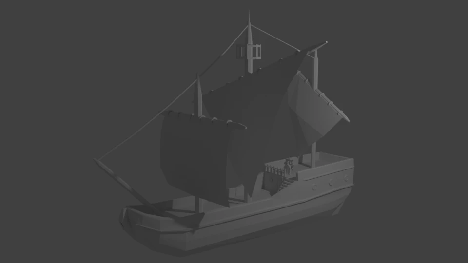 3d ship model low poly 3D Model .c4d .max .obj .3ds .fbx .stl .blend 