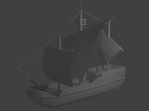 3d ship model low poly 3D Model