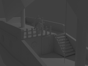 3d ship model low poly Model 3D