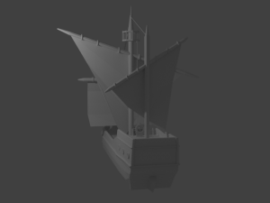 3d ship model low poly Model 3D