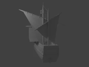 3d ship model low poly 3D Model