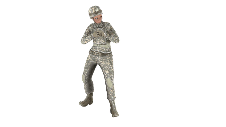 military woman 3D Model .c4d .max .obj .3ds .fbx .stl .blend 