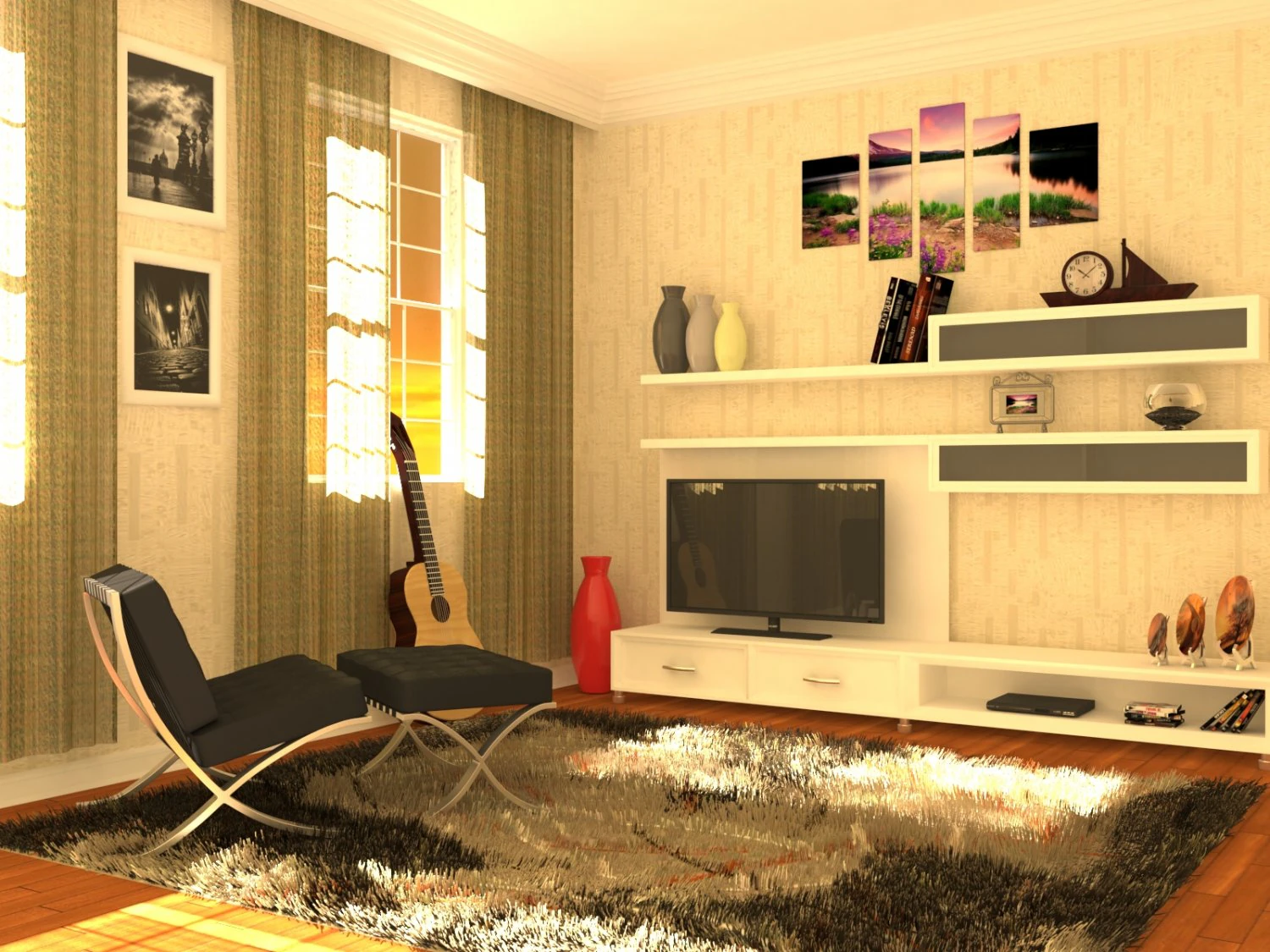 living room 3D Model .c4d .max .obj .3ds .fbx .stl .blend